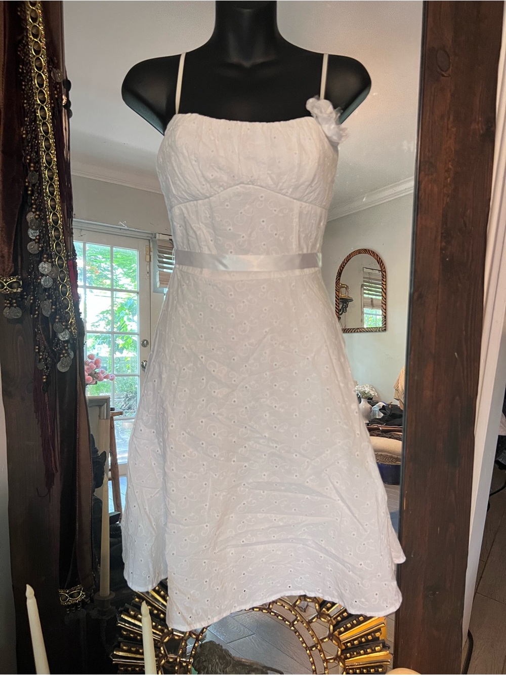 White Eyelet Spaghetti Strap Sundress Size 3